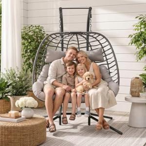 Cozy 2-Person Outdoor Hanging Egg Chair