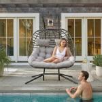 Cozy 2-Person Outdoor Hanging Egg Chair