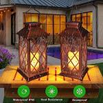 2-Pack 11" Waterproof Solar Lanterns - Antique Copper