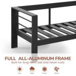 Blue Weather-Resistant Aluminum Loveseat for Patios