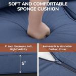 Blue Weather-Resistant Aluminum Loveseat for Patios