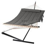 SUNCREAT Double Outdoor Hammock with Stand - Gray