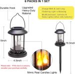 Beautyard Solar Flickering Candle Lanterns - 6 Pack