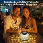 White Solar Lanterns for Outdoor Garden Decor - 2 Pack
