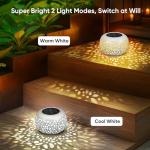 White Solar Lanterns for Outdoor Garden Decor - 2 Pack