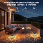 White Solar Lanterns for Outdoor Garden Decor - 2 Pack