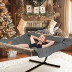 SUNCREAT Double Outdoor Hammock with Stand - Gray