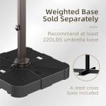 Beige 9'x12' Cantilever Patio Umbrella with Rotation