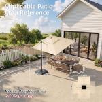 Beige 9'x12' Cantilever Patio Umbrella with Rotation