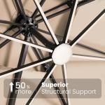 Beige 9'x12' Cantilever Patio Umbrella with Rotation