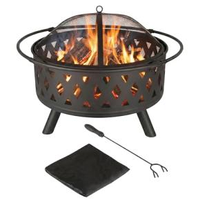 32-Inch Outdoor Wood Burning Fire Pit Set