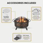 32-Inch Outdoor Wood Burning Fire Pit Set