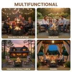 32-Inch Outdoor Wood Burning Fire Pit Set