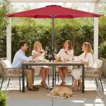 9' Red Patio Umbrella with Tilt and Crank