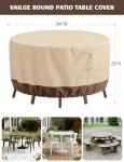 Vailge Waterproof Round Patio Furniture Cover - Beige