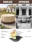 Vailge Waterproof Round Patio Furniture Cover - Beige