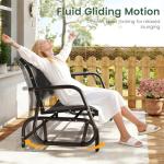 KROFEM Outdoor Glider Bench with High Backrest