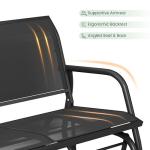 KROFEM Outdoor Glider Bench with High Backrest