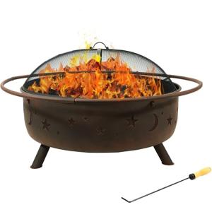 Sunnydaze 42-Inch Rustic Steel Fire Pit