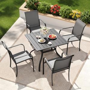 5-Piece Outdoor Dining Set with Umbrella Hole