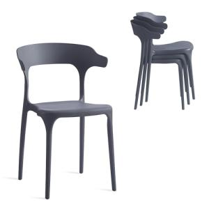 Xdeco Stackable Dining Chair Set of 4 - Charcoal