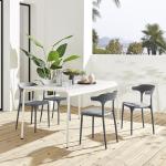 Xdeco Stackable Dining Chair Set of 4 - Charcoal