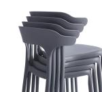 Xdeco Stackable Dining Chair Set of 4 - Charcoal