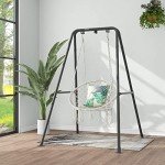 Heavy-Duty Steel Hammock Chair Stand - Black