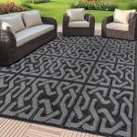 SAND MINE Reversible Outdoor Plastic Straw Mat 4' x 6