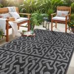 SAND MINE Reversible Outdoor Plastic Straw Mat 4' x 6