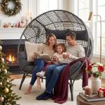 NICESOUL® Double Egg Chair with Thick Cushions