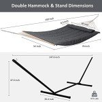 SUNCREAT Double Outdoor Hammock with Stand - Gray