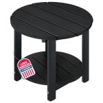 LZRS Round Outdoor Adirondack Side Table – Black