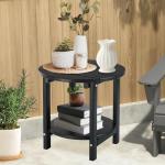 LZRS Round Outdoor Adirondack Side Table – Black