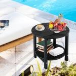 LZRS Round Outdoor Adirondack Side Table – Black