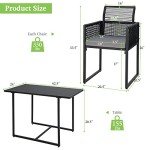 Tangkula 3-Piece Outdoor Dining Set with Cushions