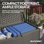 Stoney Wicker Outdoor Deck Box with Hinged Lid