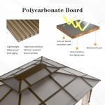 YOLENY 10'x13' Hardtop Outdoor Gazebo with Curtains