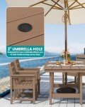 7-Piece Outdoor Dining Set with Umbrella Hole