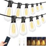 100FT Waterproof LED Outdoor String Lights with Remote