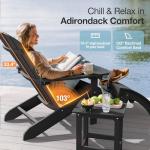 YEFU Weather-Resistant Adirondack Chair - Black