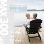 YEFU Weather-Resistant Adirondack Chair - Black