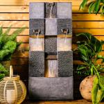 Stylish 3-Tier Outdoor Water Fountain with Lights