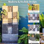Stylish 3-Tier Outdoor Water Fountain with Lights