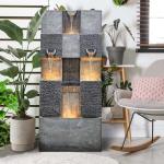 Stylish 3-Tier Outdoor Water Fountain with Lights