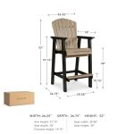 Fairen Trail 30" Outdoor Barstools - Black & Brown