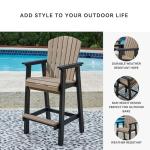 Fairen Trail 30" Outdoor Barstools - Black & Brown