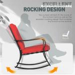 Red 3-Piece Outdoor Rocking Bistro Set