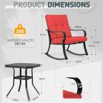 Red 3-Piece Outdoor Rocking Bistro Set