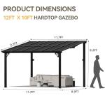 Aoxun 10'x12' Sloped Roof Patio Gazebo